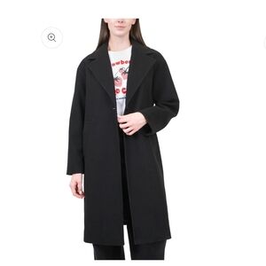 Faux Wool One Button Walker BLACK coat . Size Small. Coffeeshop New York